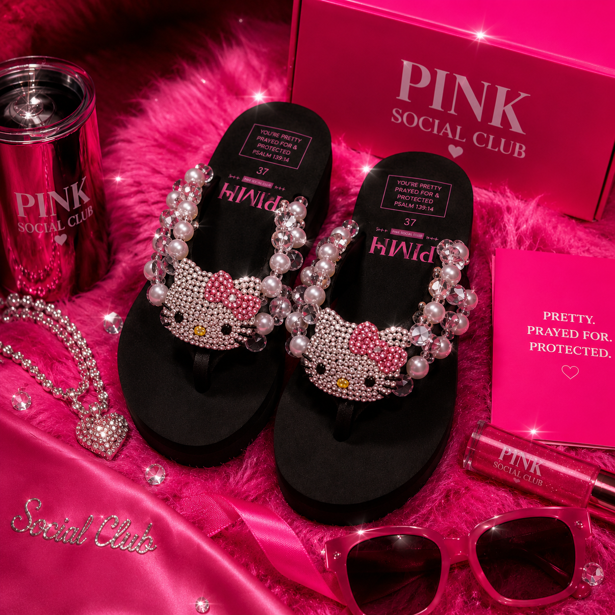 Pearl Kitty Wedges