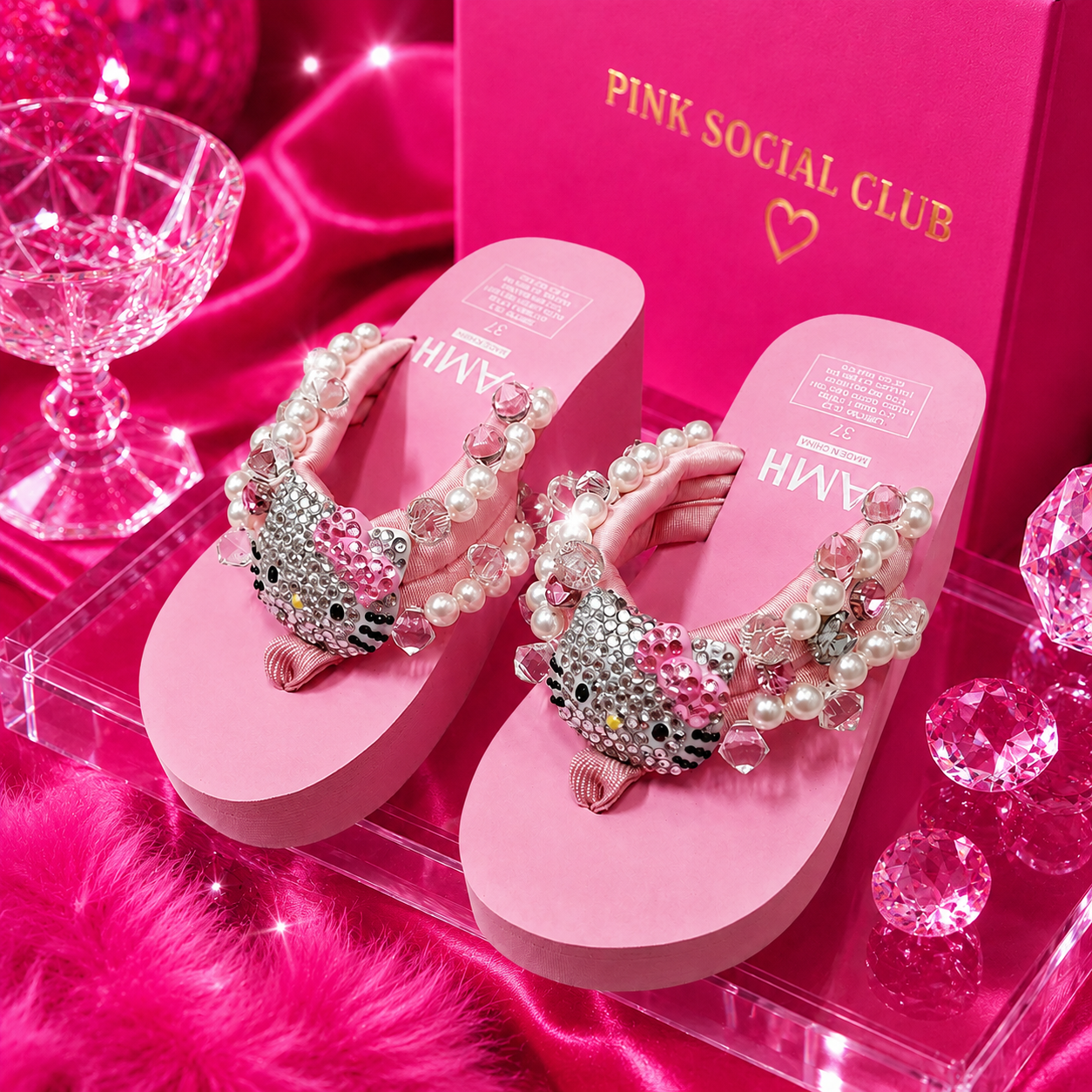 Pearl Kitty Wedges
